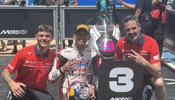 Veda Ega Pratama Podium di Moto3 Brasil 2026, Diganjar Mobil dan Bonus Rp25 Juta