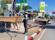 Viral! Nelayan Bawa Perahu ke SPBU Pakai Motor, Akibat Dilarang Beli BBM Pakai Jerigen