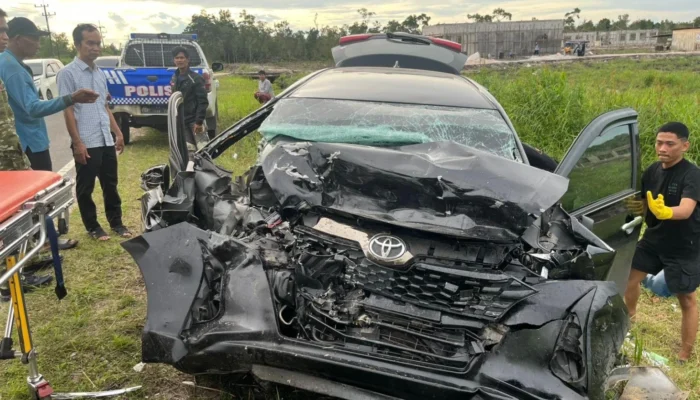Tabrakan Maut di Km 41 Palangka Raya, Satu Penumpang Tewas, Kendaraan Ringsek Parah